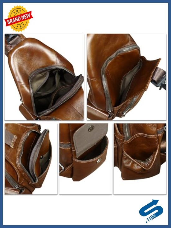 Genuine Leather Convertible Sling Backpack Crossbody Handmade Shoulder Bag main image 5